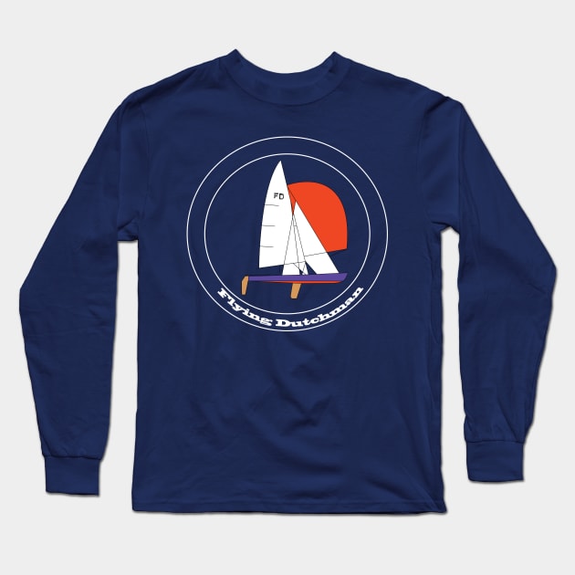 Flying Dutchman Sailboat Long Sleeve T-Shirt by CHBB